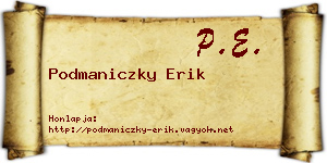 Podmaniczky Erik névjegykártya