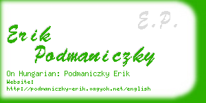 erik podmaniczky business card